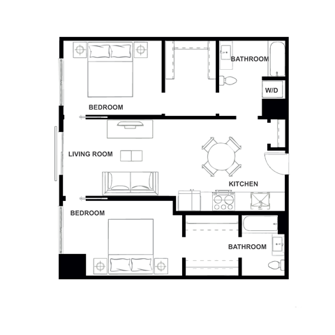 B3H Floor Plan at Eleanor H16 Apartments